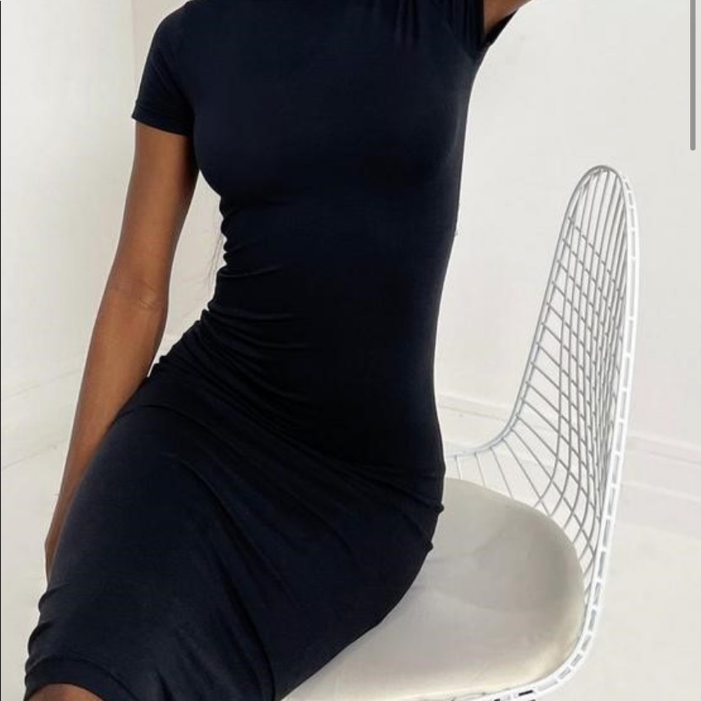 Missguided Black Midi Bodycon Dress